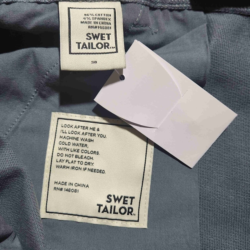 Swet Tailor Mens Grey Chino Casual Shorts Size 38 NWT - Picture 5 of 16